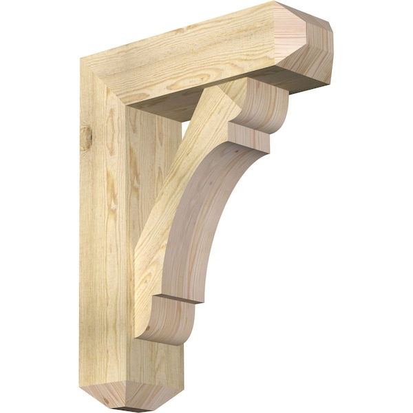 Ekena Millwork Olympic Craftsman Rough Sawn Bracket w/ Offset Brace, Douglas Fir, 8"W x 26"D x 34"H BKT0806X26X34OLY04RDF - main